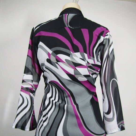 VTG 70s Groovy M L  Mod Psychedelic WHIMSIGOTH Hippie Witchy Midi Purple Dress - Picture 8 of 11